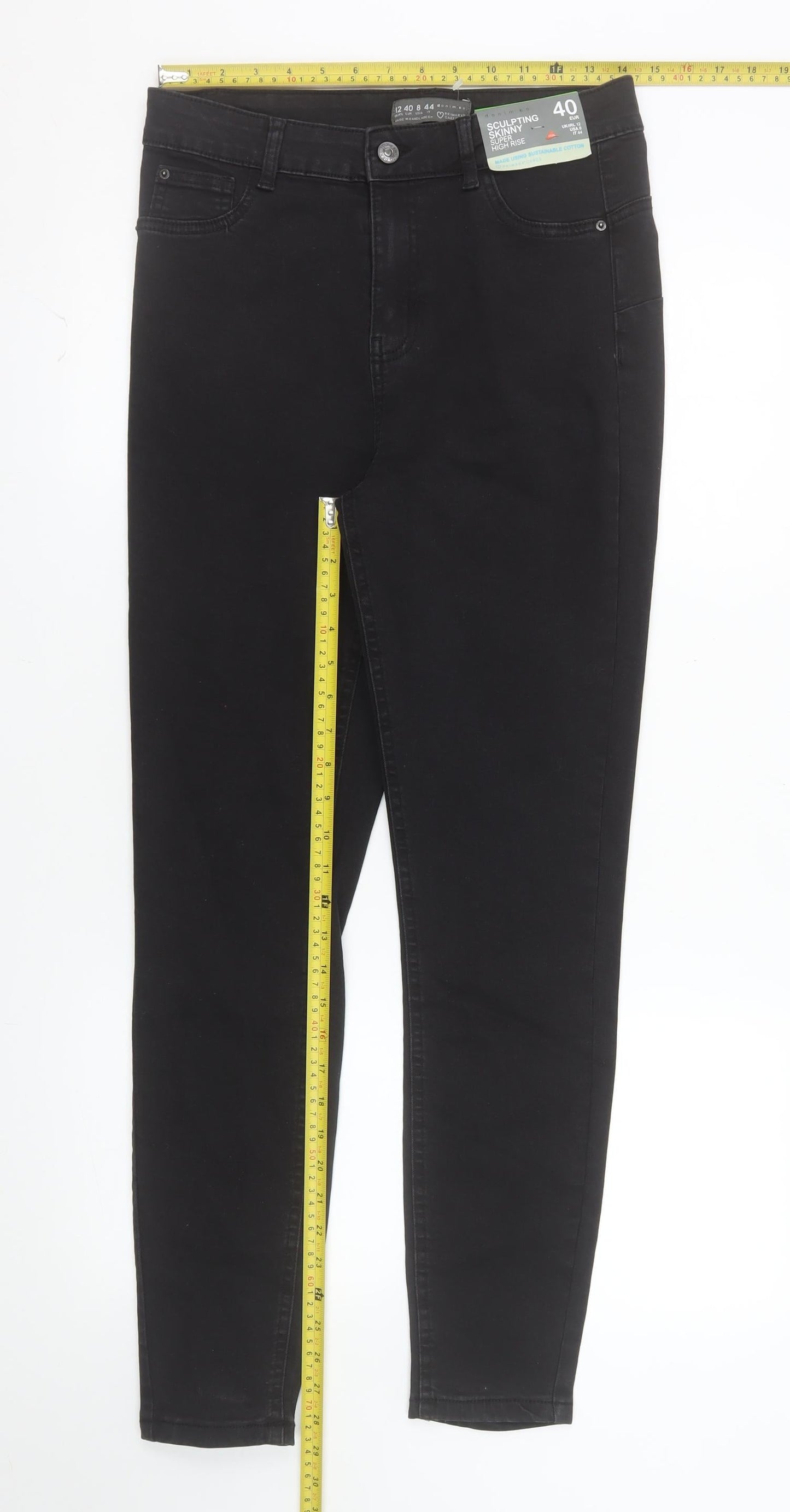Primark Women Black High Rise Skinny Jeans Size 12