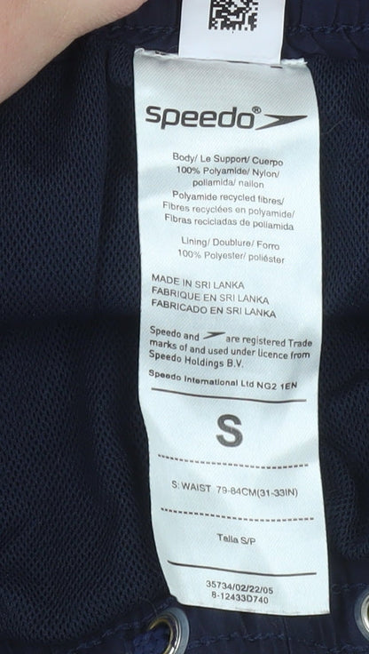 Speedo Men's Navy Blue Swim Shorts S Regular Fit Quick Dry