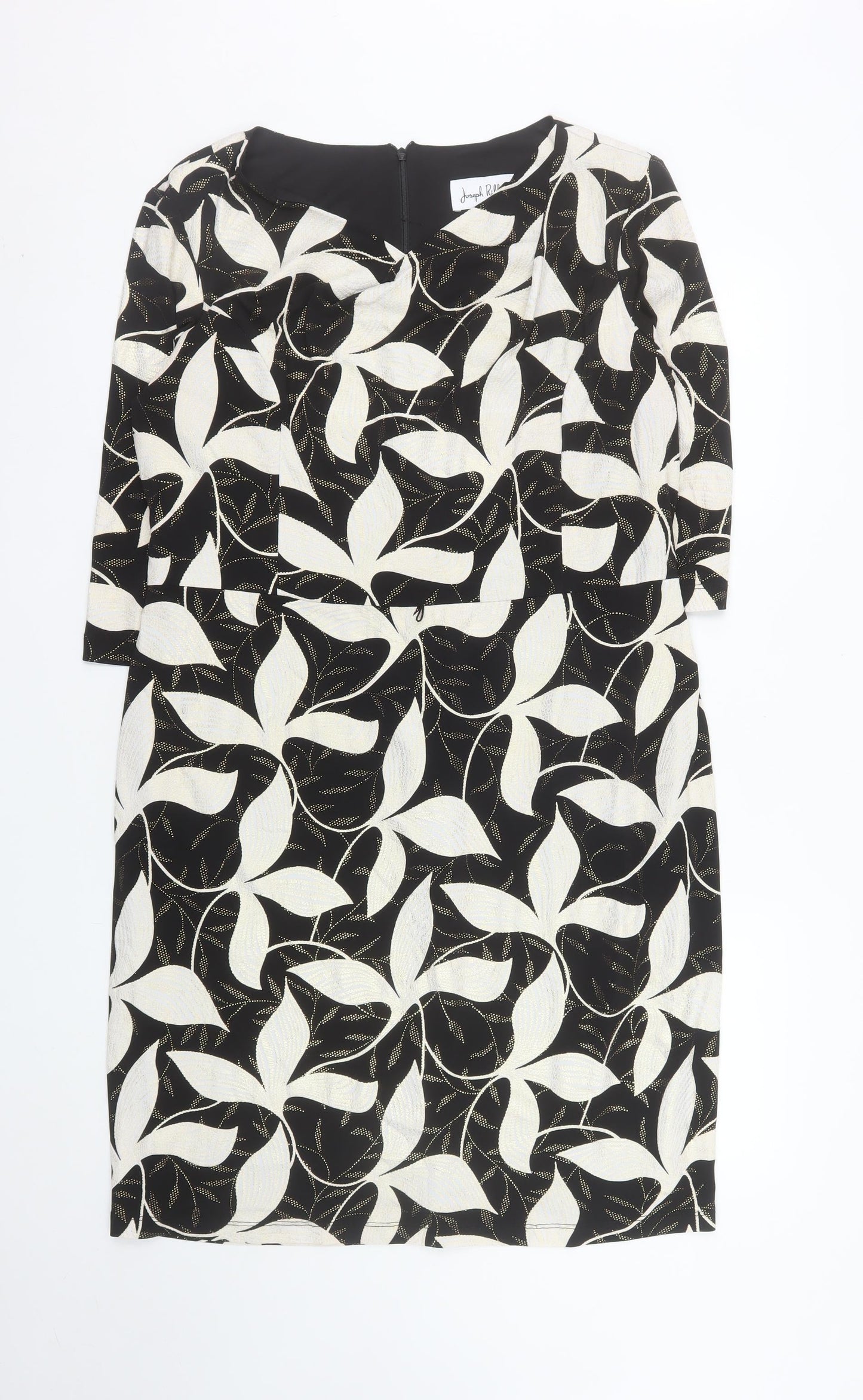 Joseph Ribkoff Womens Black Floral Sheath Dress UK 18 3/4 Sleeve
