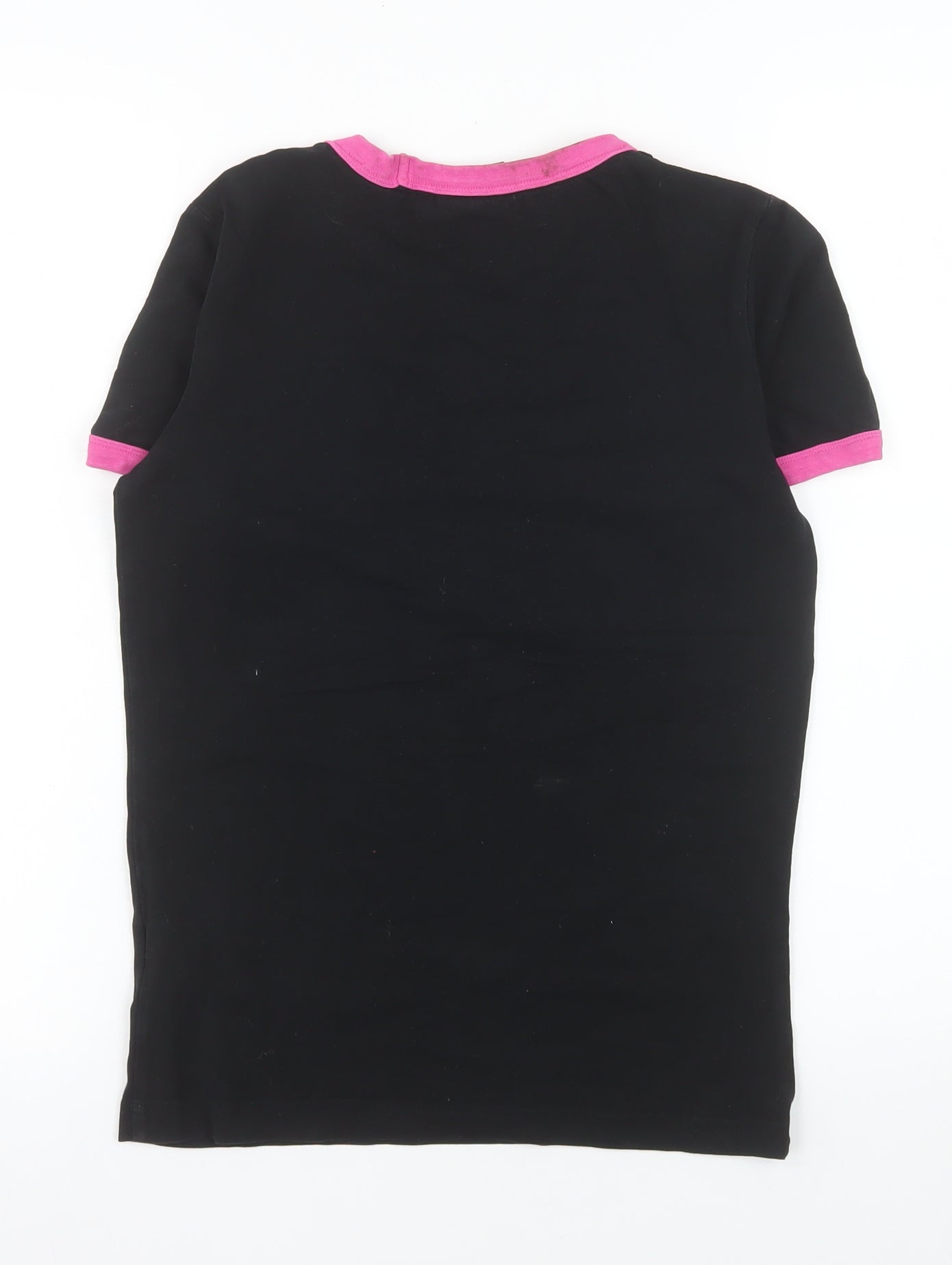 Diesel Women’s Black Pink Ringer T-Shirt Small Slim Fit