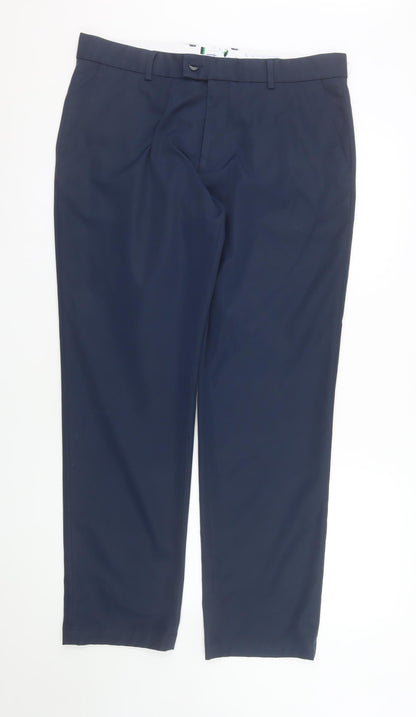 Padraig Harrington for Dunnes Stores Men's Navy Dress Pants 36in Waist Regular Leg Polyester