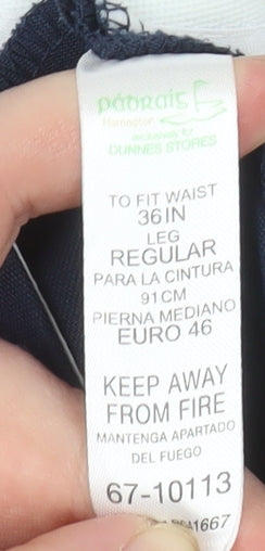 Padraig Harrington for Dunnes Stores Men's Navy Dress Pants 36in Waist Regular Leg Polyester