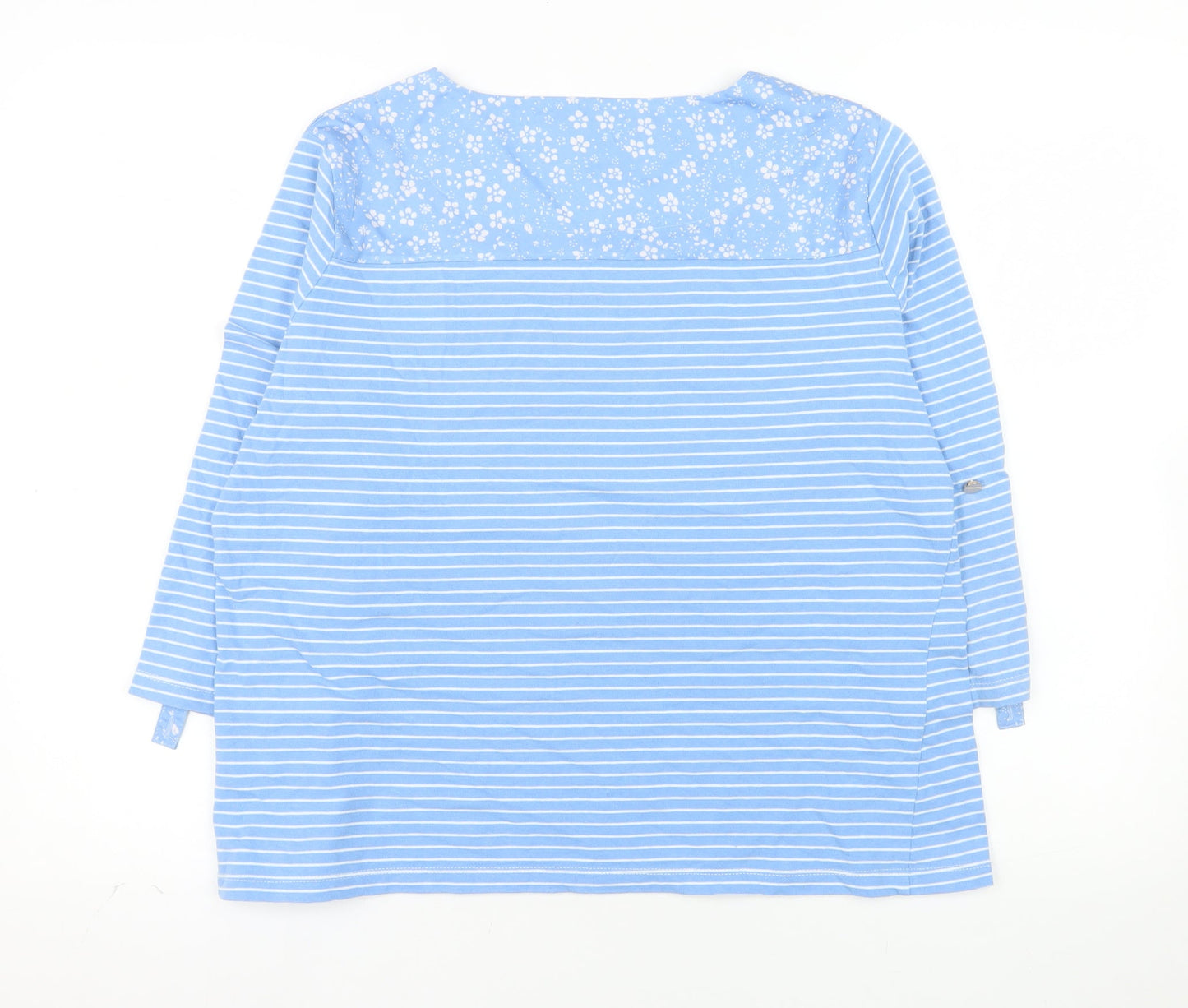 Paco Women’s Blue Striped 3/4 Sleeve Cotton Tunic Blouse Size 14