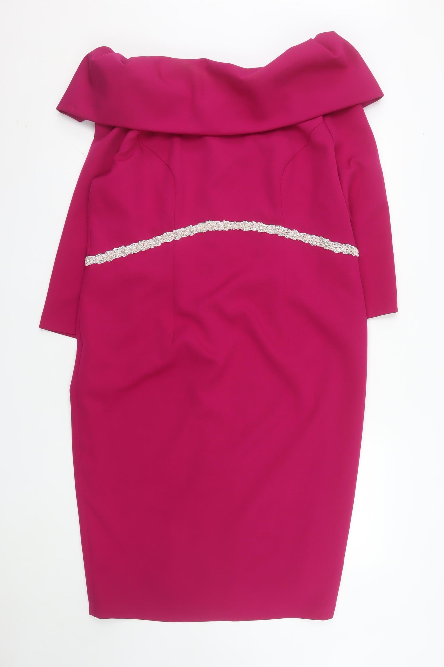 Ancola Collection Women's Pink Off Shoulder Sheath Dress Size 18