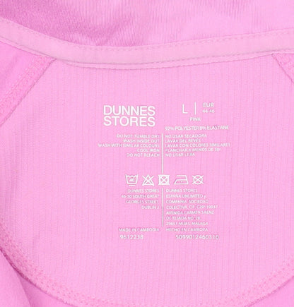 Dunnes Stores Women Pink 1/2 Zip Pullover Sweatshirt Size 16 L