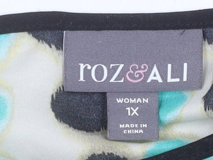 Roz & Ali Women’s Multicoloured Geometric Chiffon Blouse Size 18 Plus