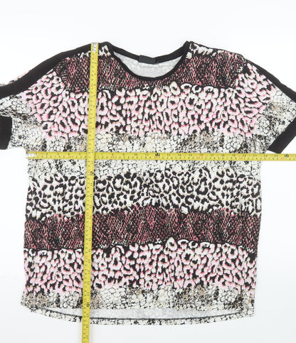 Brandtex Womens Multicoloured Animal Print 2XL Short Sleeve T-Shirt