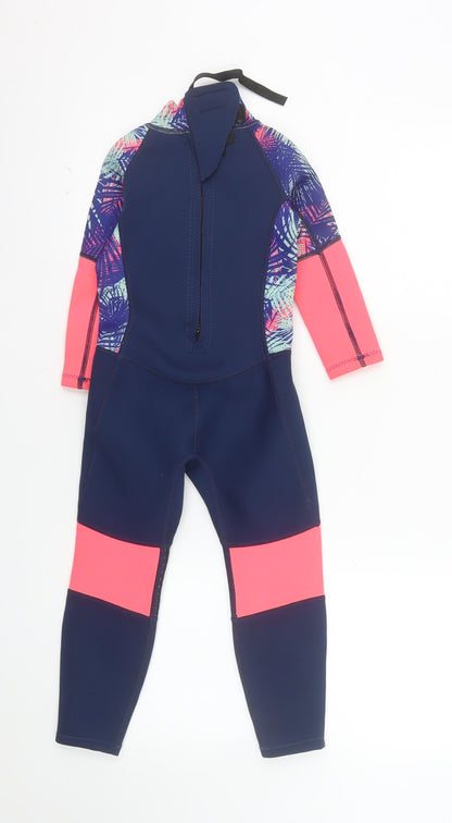 Mountain Warehouse Girls Navy Pink Wetsuit 3-4 Years UV Protection