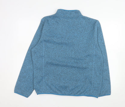 Crane Men's Blue 1/4 Zip Fleece Pullover Sweatshirt L