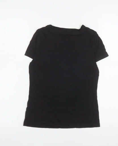 Puma Girls Black Short Sleeve Crew Neck Logo T-Shirt Size 11-12 Years
