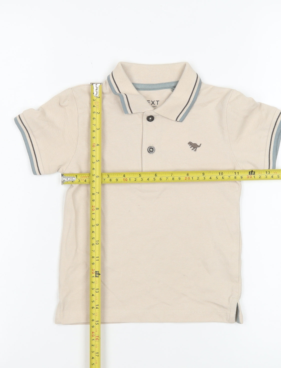 Next Beige Cotton Polo Shirt Unisex Baby 18–24 Months Short Sleeve