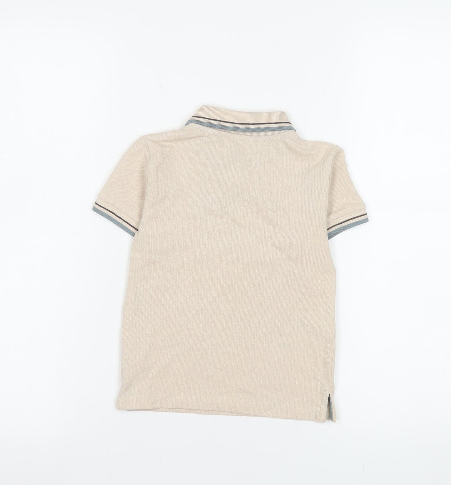 Next Beige Cotton Polo Shirt Unisex Baby 18–24 Months Short Sleeve