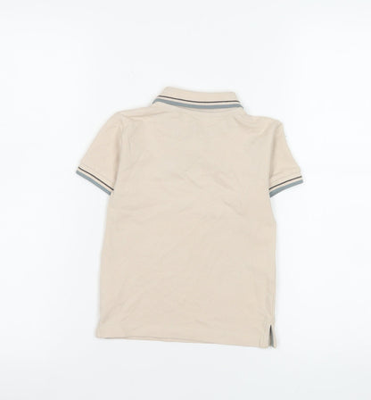 Next Beige Cotton Polo Shirt Unisex Baby 18–24 Months Short Sleeve