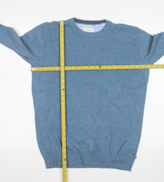 TATUUM Men's Blue Cotton Crew Neck Pullover Jumper Size M