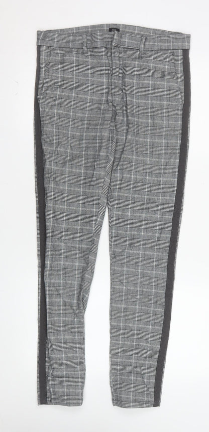 River Island Mens Grey Check Slim Fit Chino Trousers 28R