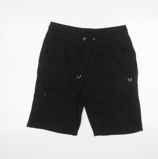 Crew Clothing Company Men's Black M Sweat Shorts with Drawstring Waist