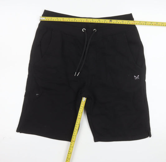 Crew Clothing Company Men's Black M Sweat Shorts with Drawstring Waist