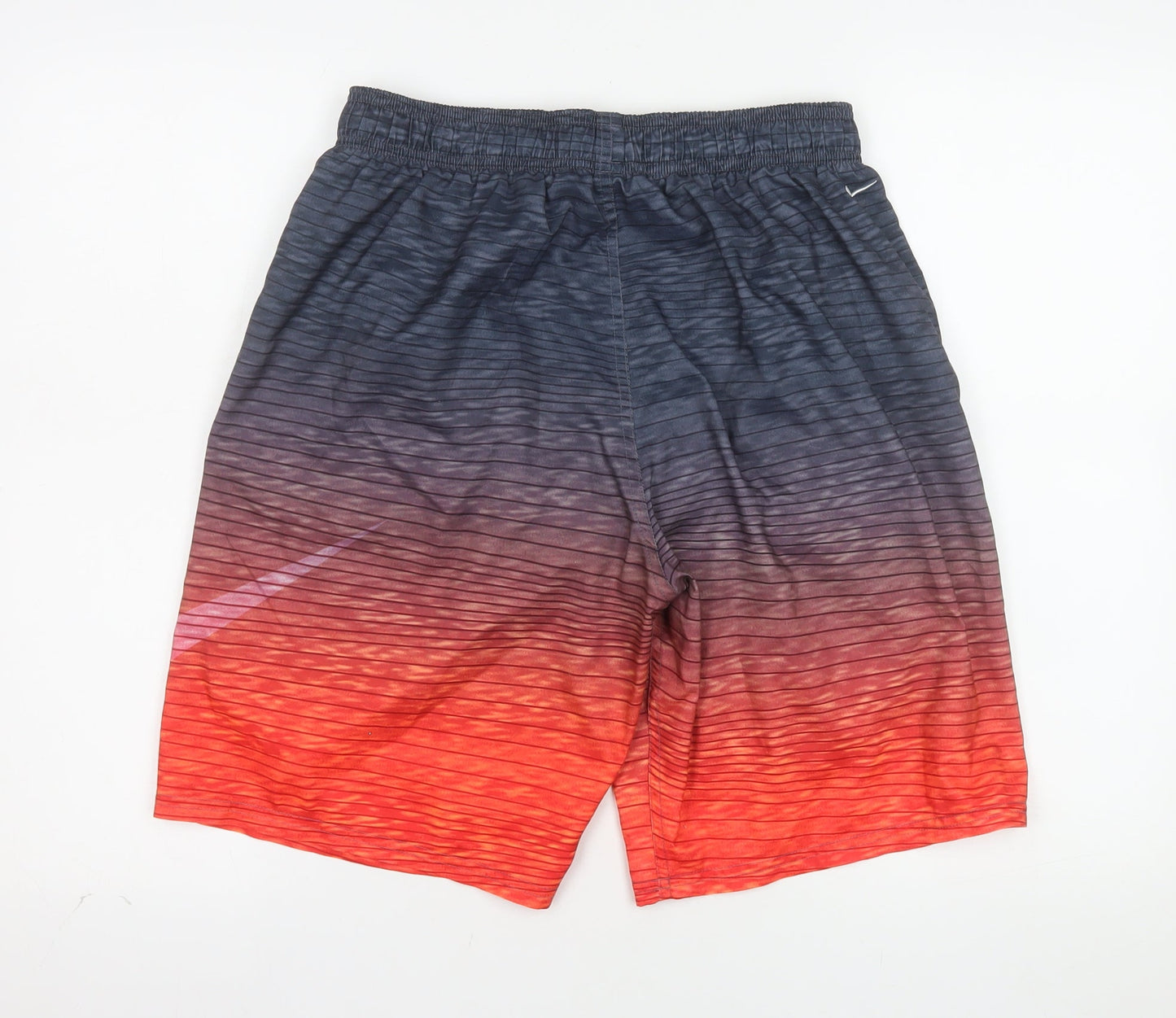 Nike Mens Black Red Gradient Athletic Shorts Size M Drawstring Quick Dry