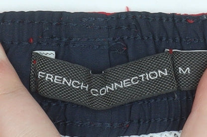 French Connection Men Red Athletic Shorts M Quick Dry Nylon Drawstring