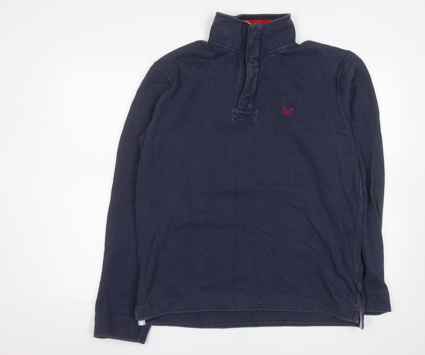 Crew Clothing Company Men's Navy 1/4 Zip Cotton Sweatshirt Size M