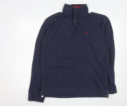 Crew Clothing Company Men's Navy 1/4 Zip Cotton Sweatshirt Size M