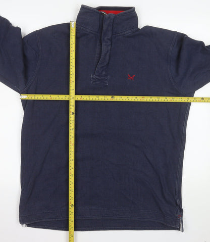 Crew Clothing Company Men's Navy 1/4 Zip Cotton Sweatshirt Size M