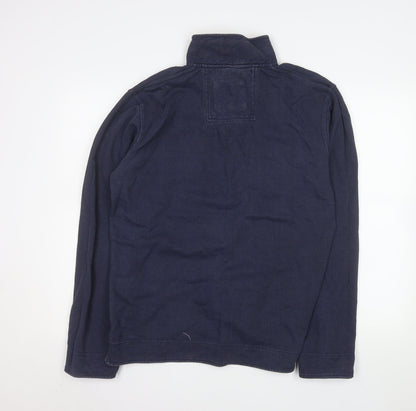 Crew Clothing Company Men's Navy 1/4 Zip Cotton Sweatshirt Size M