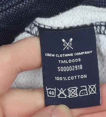 Crew Clothing Company Men's Navy 1/4 Zip Cotton Sweatshirt Size M