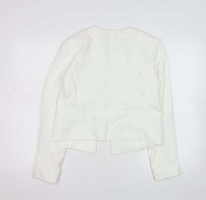 More & More Women's White Cotton Blend Tailored Blazer UK 12