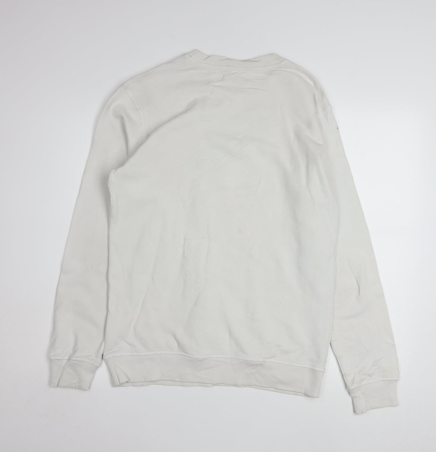 Calvin Klein Jeans Men White Regular Fit Logo Sweatshirt S