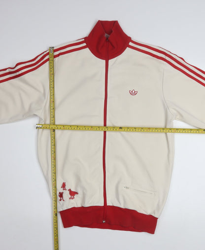 Adidas Men’s Ivory Red Tokyo Track Jacket L Retro Full Zip