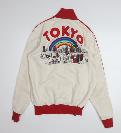 Adidas Men’s Ivory Red Tokyo Track Jacket L Retro Full Zip