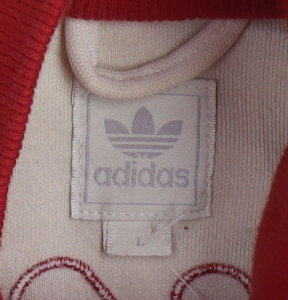 Adidas Men’s Ivory Red Tokyo Track Jacket L Retro Full Zip