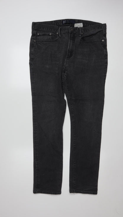 GAP Mens Black Skinny Jeans 33x30 Denim Stretch Classic Fit