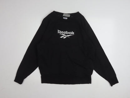 Reebok Classic Black Cotton Pullover Sweatshirt Women S