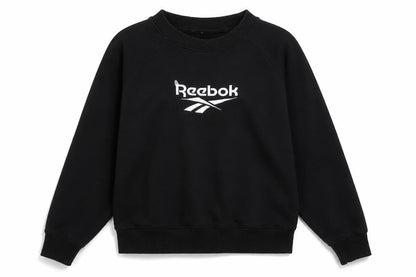 Reebok Classic Black Cotton Pullover Sweatshirt Women S