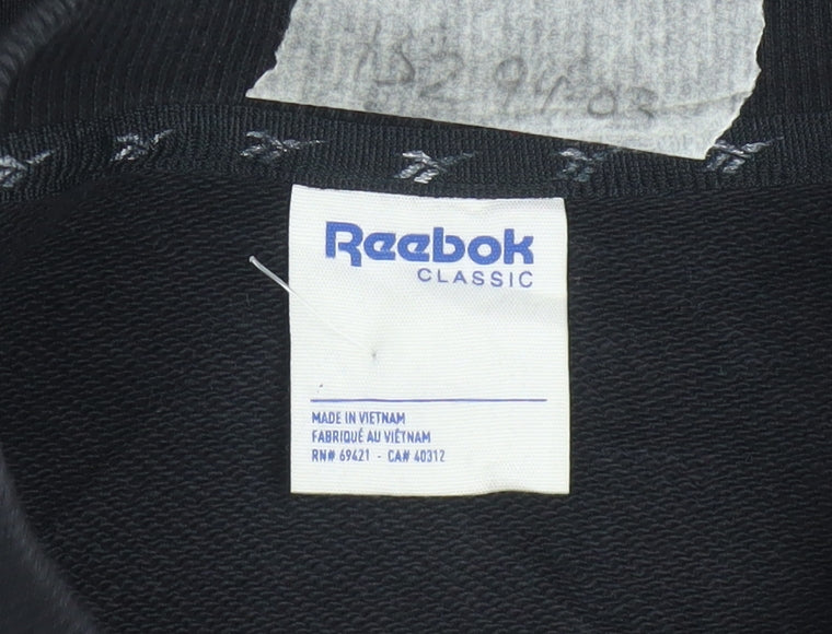Reebok Classic Black Cotton Pullover Sweatshirt Women S
