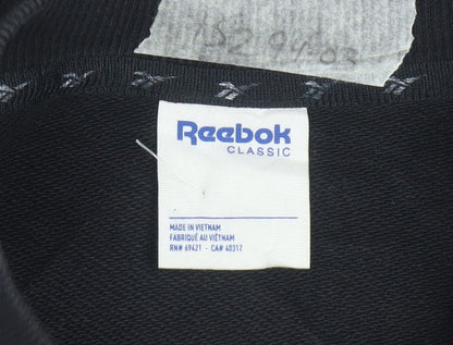Reebok Classic Black Cotton Pullover Sweatshirt Women S