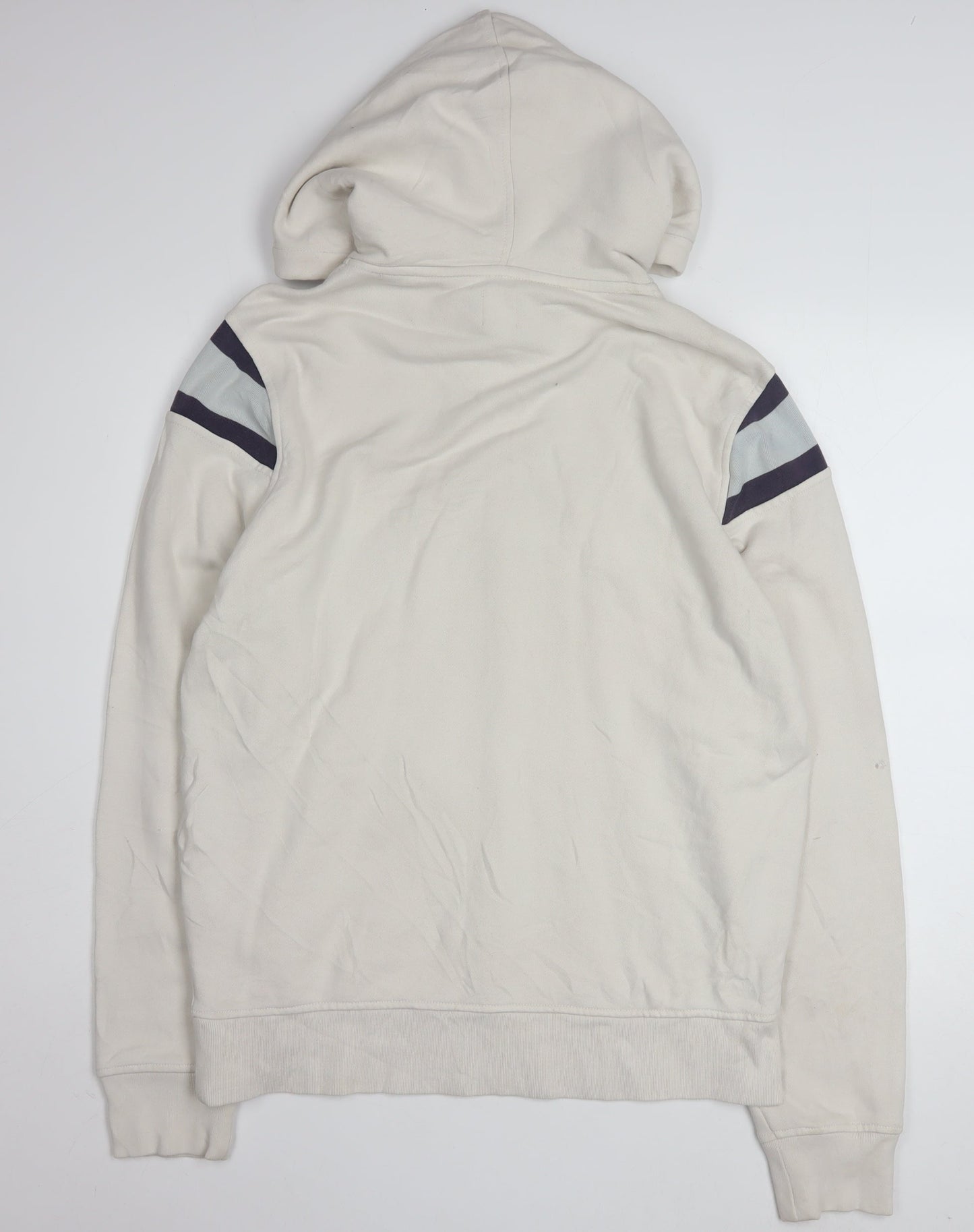 GAP Men Beige Pullover Hoodie M Logo Fleece Sweatshirt