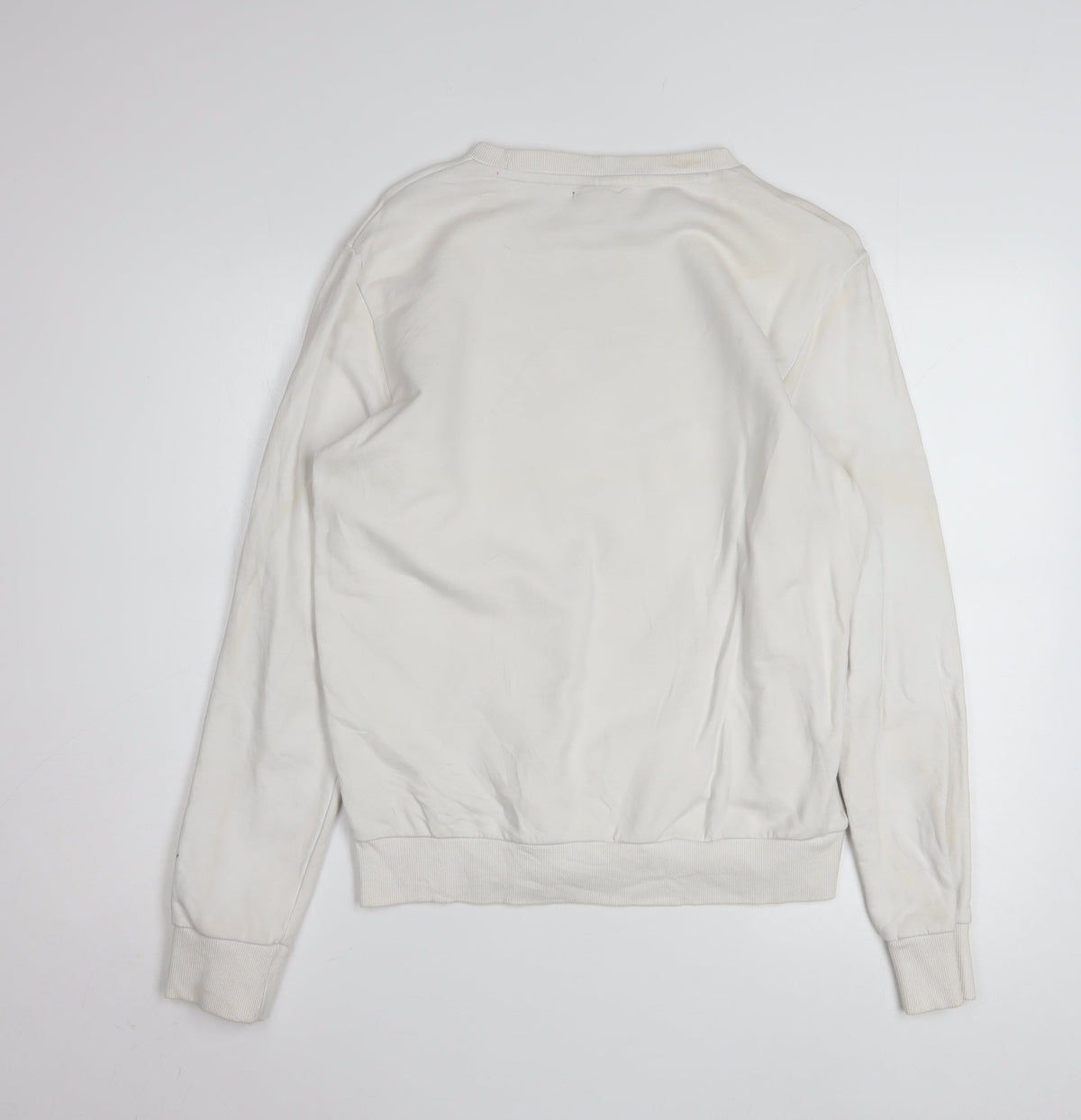 Puma Men's White Small Crew Neck Pullover Sweatshirt
