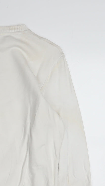 Puma Men's White Small Crew Neck Pullover Sweatshirt