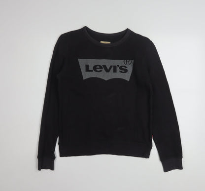 Levi's Boys Black Logo Crew Neck Pullover Sweatshirt Size 12 Years