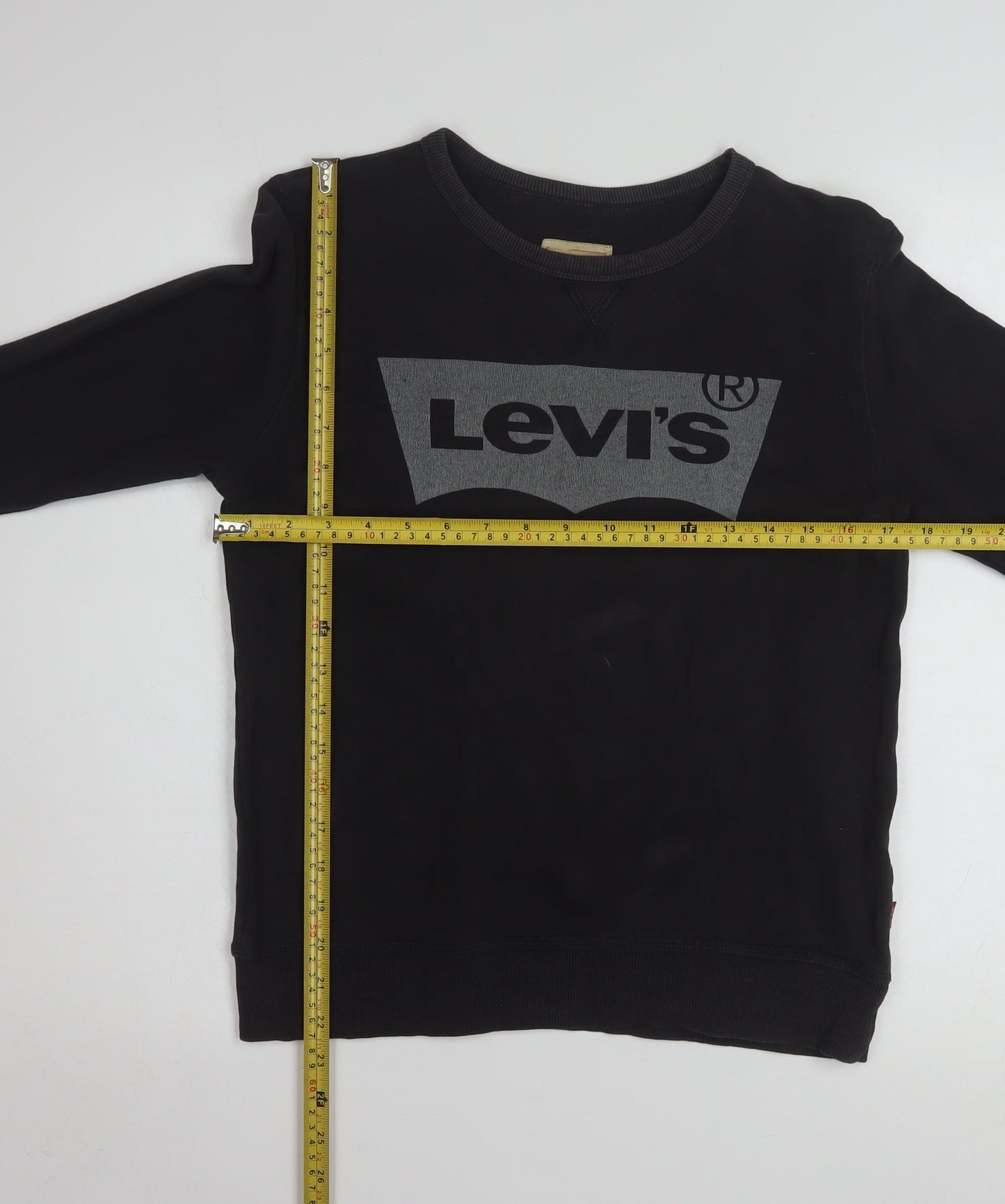 Levi's Boys Black Logo Crew Neck Pullover Sweatshirt Size 12 Years