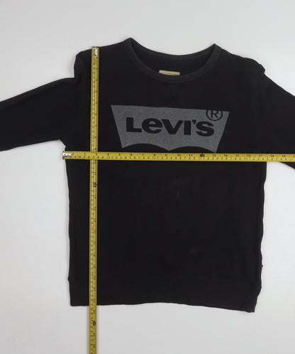 Levi's Boys Black Logo Crew Neck Pullover Sweatshirt Size 12 Years