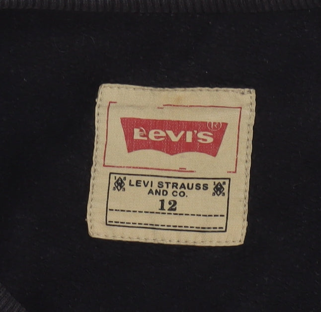Levi's Boys Black Logo Crew Neck Pullover Sweatshirt Size 12 Years