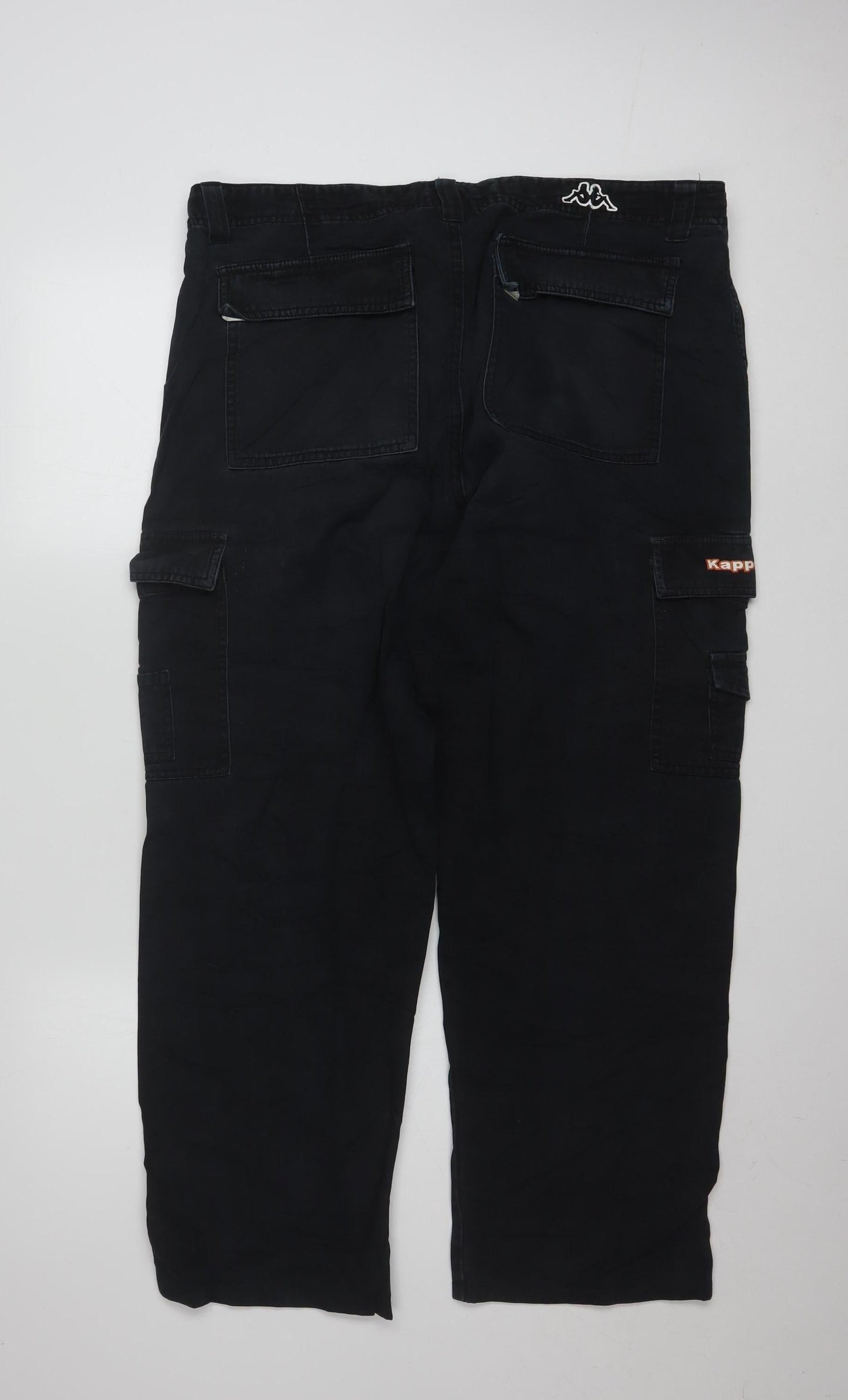 Kappa Men's Black Cargo Workwear Trousers 2XL Cotton