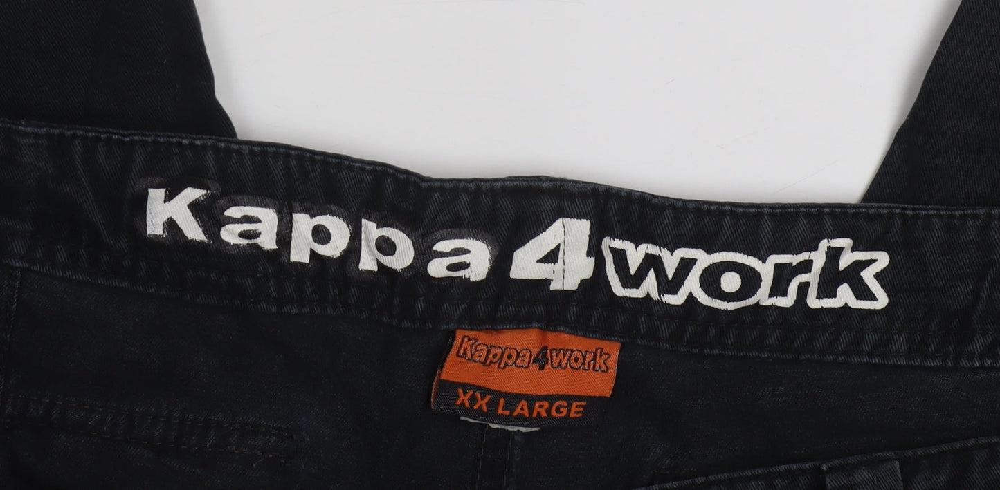 Kappa Men's Black Cargo Workwear Trousers 2XL Cotton