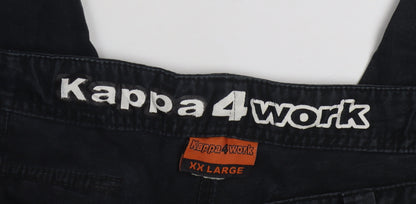 Kappa Men's Black Cargo Workwear Trousers 2XL Cotton