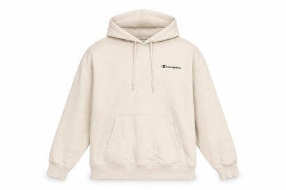 Champion Men's Beige Pullover Hoodie Large Cotton Fleece