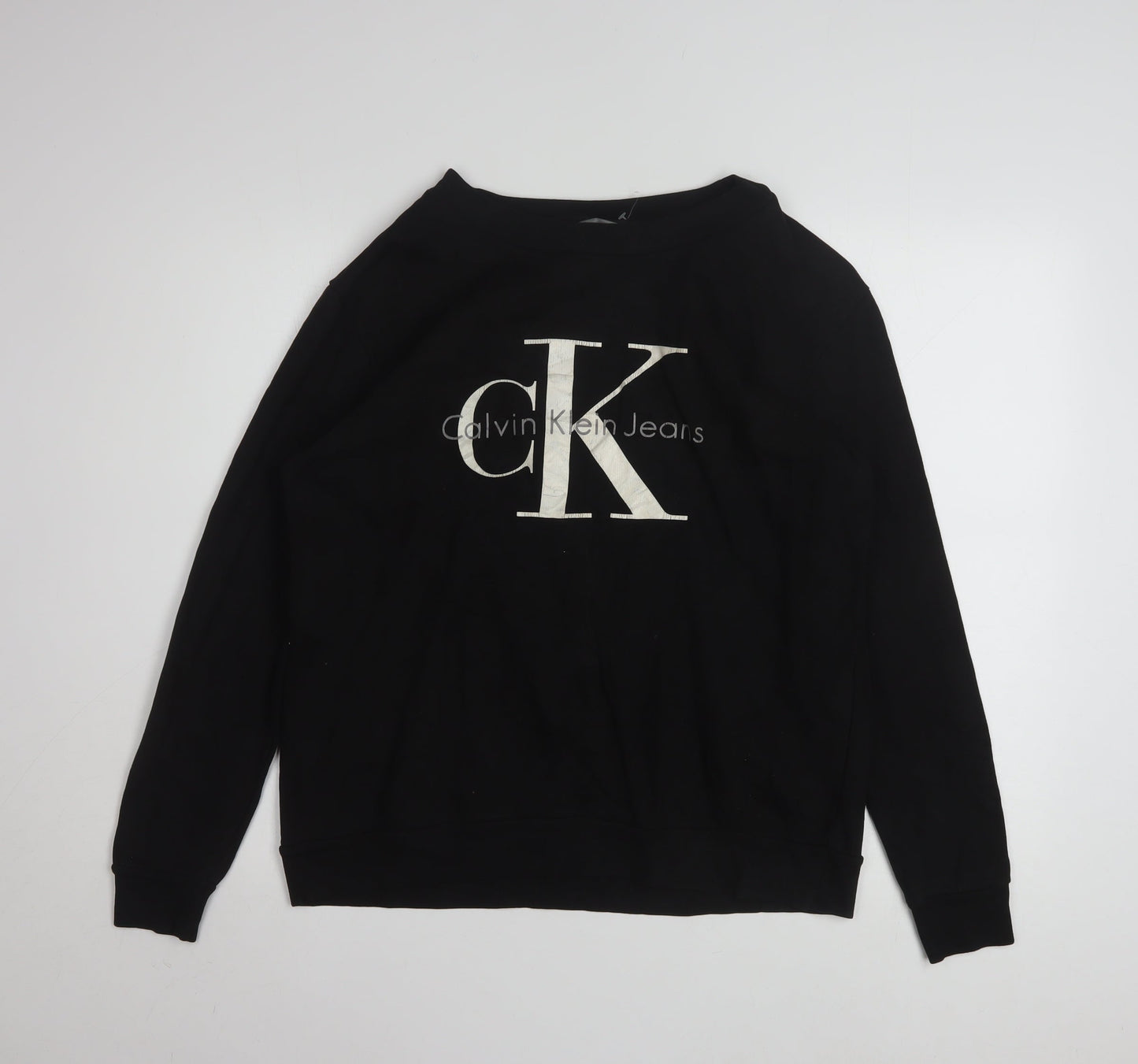 Calvin Klein Jeans Men's Black Logo Pullover Sweatshirt Size S